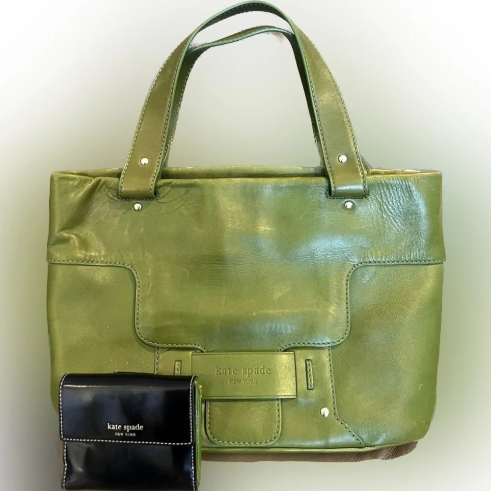Kate spade EUC green purse with matching wallet